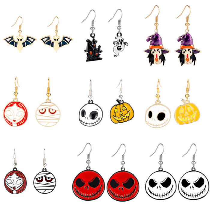 Wholesale Earrings Alloy Halloween Cartoon Scary Pumpkin Head JDC-ES-Dsheng006