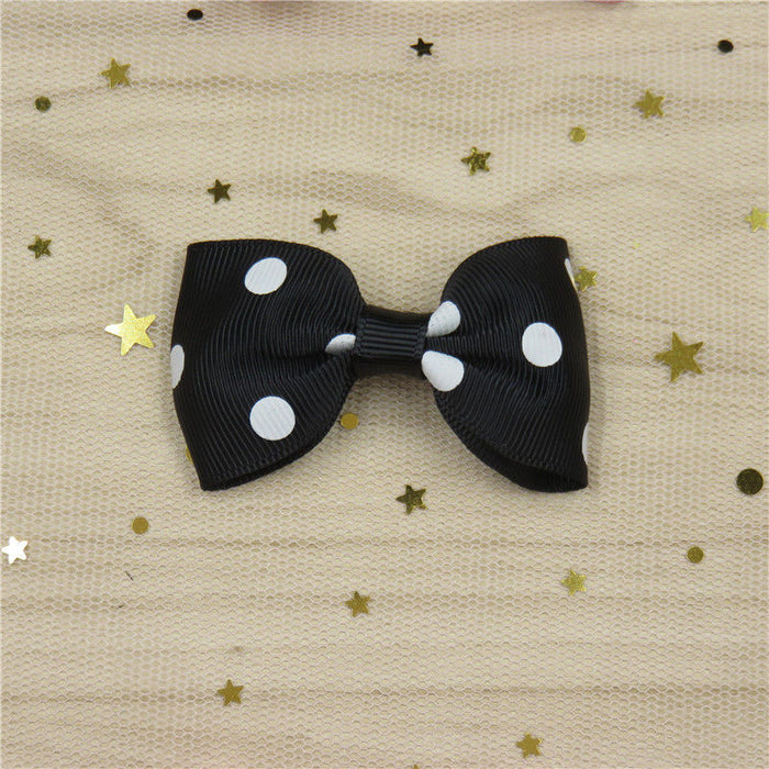 Wholesale Polka Dot Flat Knot Girls Bow Hair Clips for Girls JDC-HC-Junm003