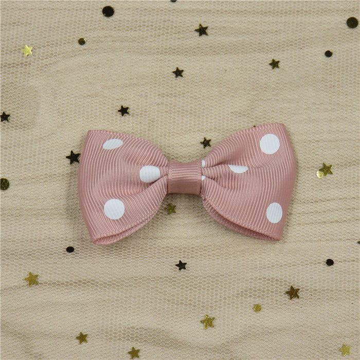 Wholesale Polka Dot Flat Knot Girls Bow Hair Clips for Girls JDC-HC-Junm003