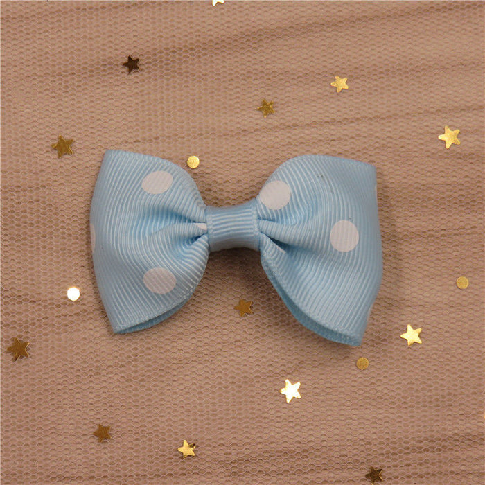 Wholesale Polka Dot Flat Knot Girls Bow Hair Clips for Girls JDC-HC-Junm003