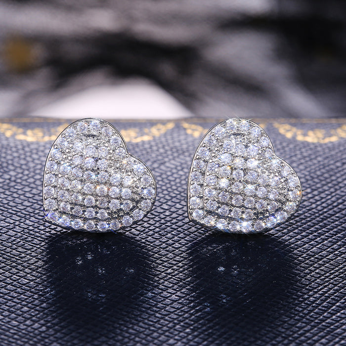 Jewelry WholesaleWholesale micro-inlaid zircon heart stud earrings JDC-ES-Caos013 Earrings 曹适 %variant_option1% %variant_option2% %variant_option3%  Factory Price JoyasDeChina Joyas De China