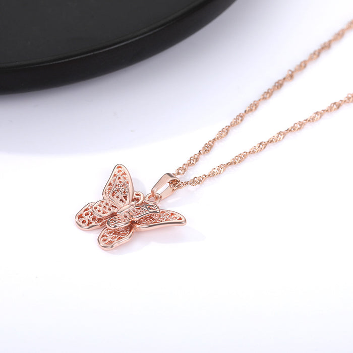 Jewelry WholesaleWholesale Shuibo chain stainless steel butterfly hollow Necklace JDC-NE-MJ002 Necklaces 萌葭 %variant_option1% %variant_option2% %variant_option3%  Factory Price JoyasDeChina Joyas De China