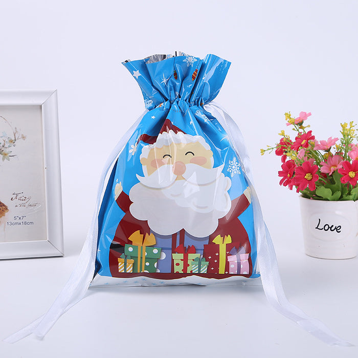 Wholesale Gift Bag Plastic Christmas Print Drawstring Drawstring Mouth Candy Bag MOQ≥2 JDC-GB-Shenao003