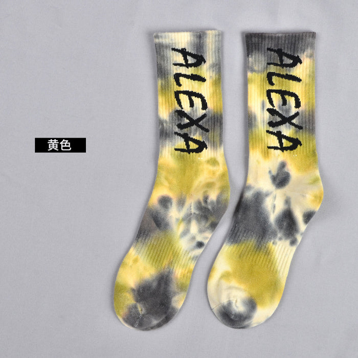 Wholesale Sock Cotton Mid Tube Tie Dye Sweat Absorbing Trend JDC-SK-JSD013