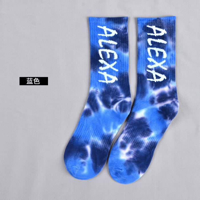 Wholesale Sock Cotton Mid Tube Tie Dye Sweat Absorbing Trend JDC-SK-JSD013