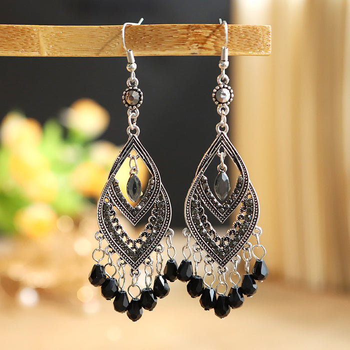 Wholesale Earrings Alloy Retro Waterdrop Tassel Long Section MOQ≥2 JDC-ES-Daiq050