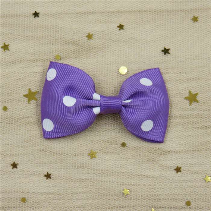 Wholesale Polka Dot Flat Knot Girls Bow Hair Clips for Girls JDC-HC-Junm003