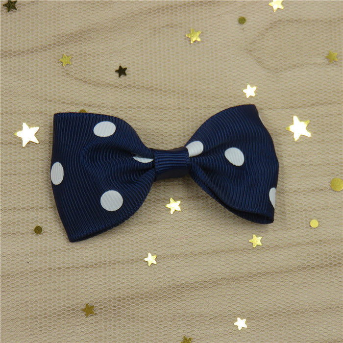 Wholesale Polka Dot Flat Knot Girls Bow Hair Clips for Girls JDC-HC-Junm003