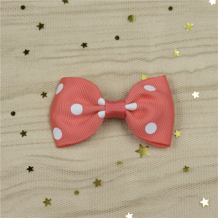 Wholesale Polka Dot Flat Knot Girls Bow Hair Clips for Girls JDC-HC-Junm003