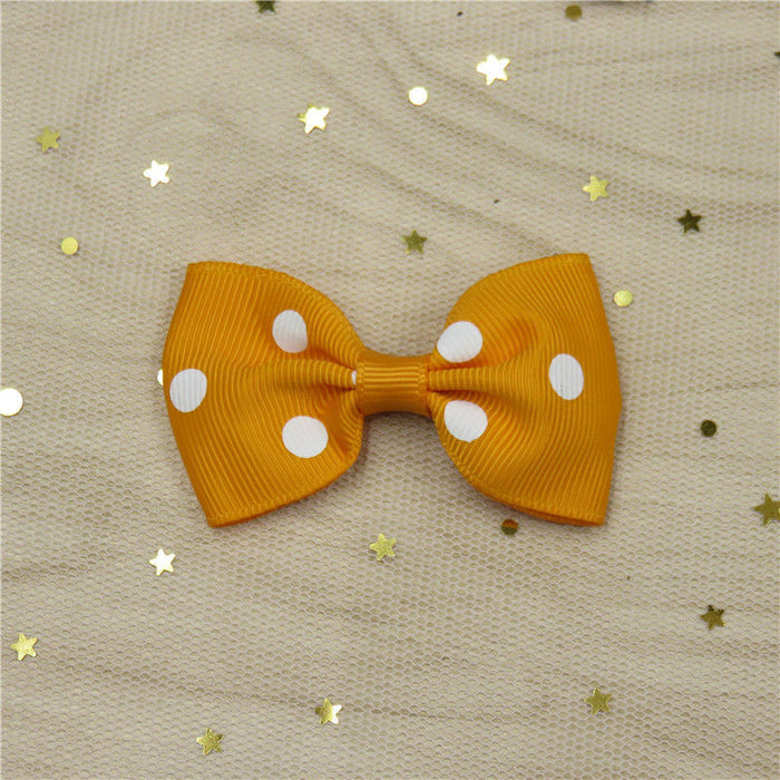 Wholesale Polka Dot Flat Knot Girls Bow Hair Clips for Girls JDC-HC-Junm003