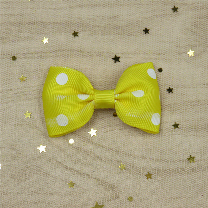 Wholesale Polka Dot Flat Knot Girls Bow Hair Clips for Girls JDC-HC-Junm003