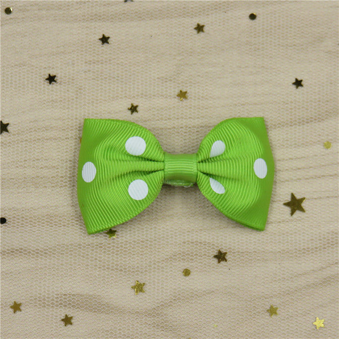 Wholesale Polka Dot Flat Knot Girls Bow Hair Clips for Girls JDC-HC-Junm003