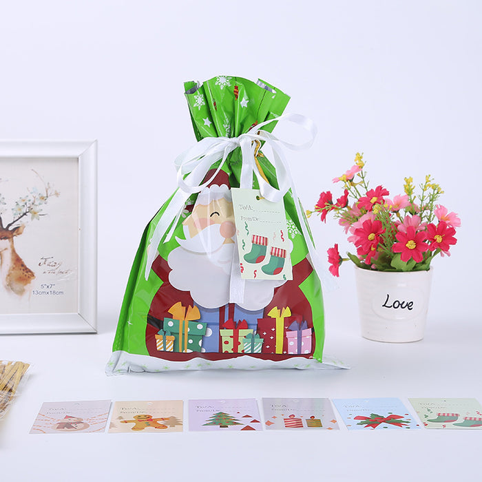 Wholesale Gift Bag Plastic Christmas Print Drawstring Drawstring Mouth Candy Bag MOQ≥2 JDC-GB-Shenao003