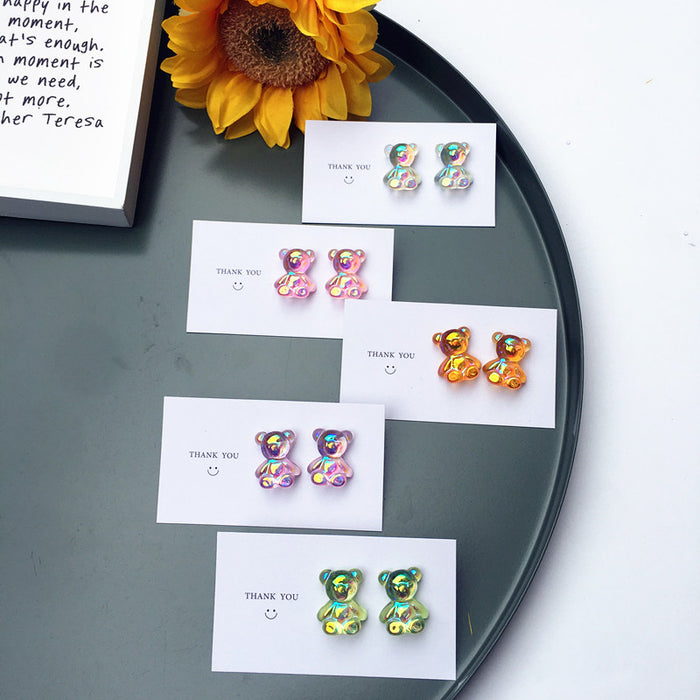 Jewelry WholesaleWholesale Bright Candy Color Bear Resin Earrings JDC-ES-Chouteng001 Earrings 稠腾 %variant_option1% %variant_option2% %variant_option3%  Factory Price JoyasDeChina Joyas De China