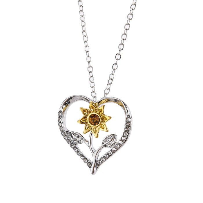 Jewelry WholesaleWholesale Sunflower Heart Diamond Sunflower Ladies Necklace Accessories JDC-NE-Saip028 Necklaces 赛蒲 %variant_option1% %variant_option2% %variant_option3%  Factory Price JoyasDeChina Joyas De China