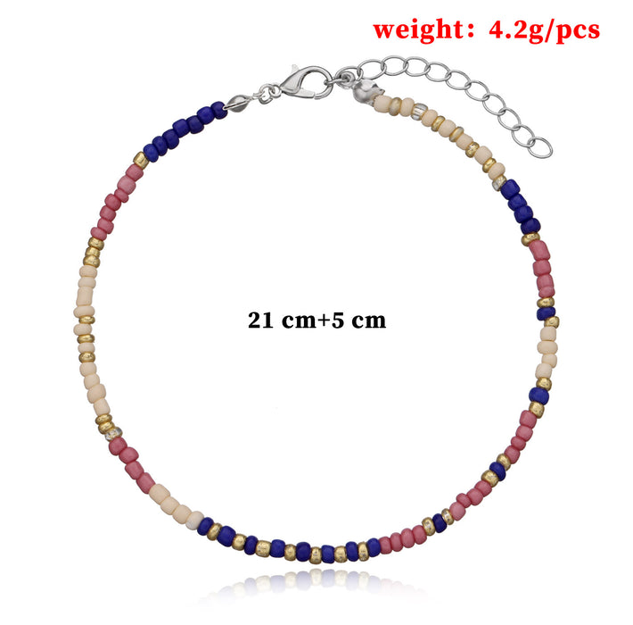 Wholesale 3mm medium rice bead flower anklet JDC-AS-ZW009