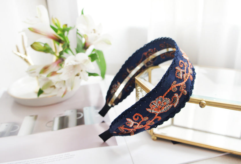 Jewelry WholesaleWholesale embroidery lace wind suede floral fabric hair band JDC-HD-Youp001 Headband 有派 %variant_option1% %variant_option2% %variant_option3%  Factory Price JoyasDeChina Joyas De China