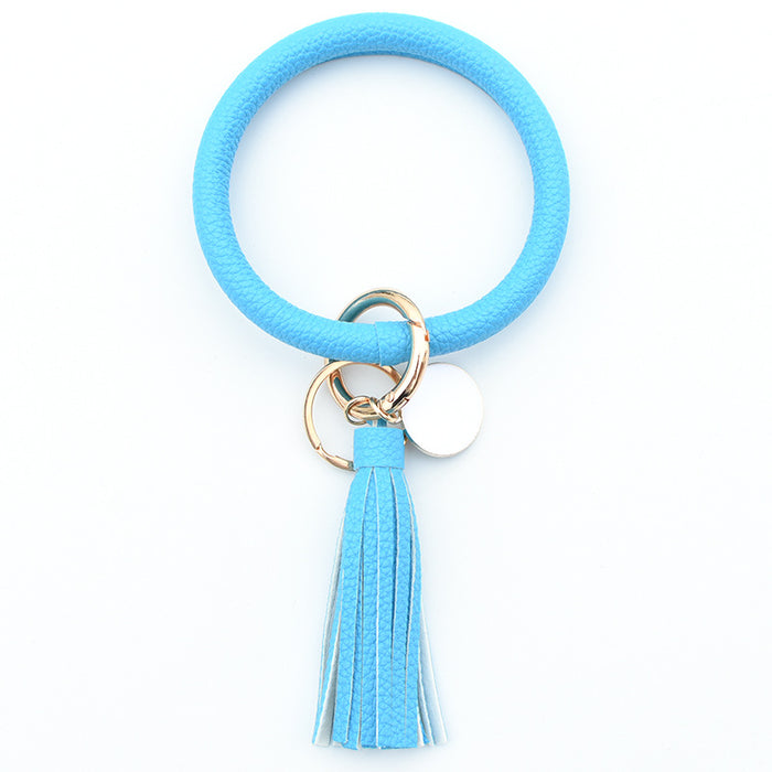 Jewelry WholesaleWholesale pure leather PU tassel pendant key chain bracelet MOQ≥2 JDC-BT-MaoL003 Bracelet 茂琳 %variant_option1% %variant_option2% %variant_option3%  Factory Price JoyasDeChina Joyas De China