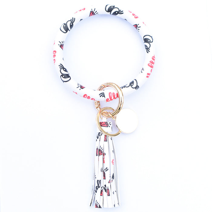 Jewelry WholesaleWholesale pure leather PU tassel pendant key chain bracelet MOQ≥2 JDC-BT-MaoL003 Bracelet 茂琳 %variant_option1% %variant_option2% %variant_option3%  Factory Price JoyasDeChina Joyas De China