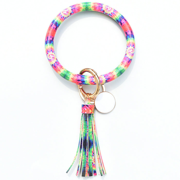 Jewelry WholesaleWholesale pure leather PU tassel pendant key chain bracelet JDC-BT-MaoL002 Bracelet 茂琳 %variant_option1% %variant_option2% %variant_option3%  Factory Price JoyasDeChina Joyas De China