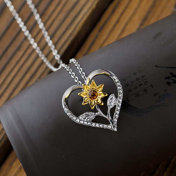 Jewelry WholesaleWholesale Sunflower Heart Diamond Sunflower Ladies Necklace Accessories JDC-NE-Saip028 Necklaces 赛蒲 %variant_option1% %variant_option2% %variant_option3%  Factory Price JoyasDeChina Joyas De China