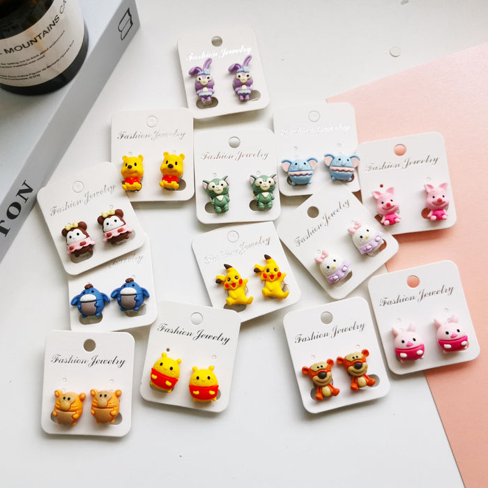 Wholesale Cartoon Kids Alloy Ear Clip Earrings JDC-ES-Hanjia001