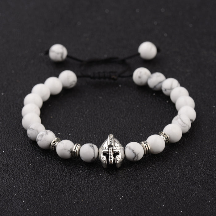 Wholesale energy volcanic stone warrior helmet bracelet stone agate JDC-BT-DuoW004