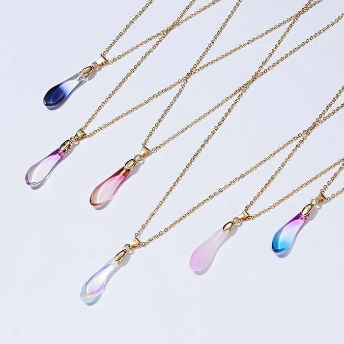 Wholesale teardrop shape opal pendant necklace MOQ≥2 JDC-NE-YinH025