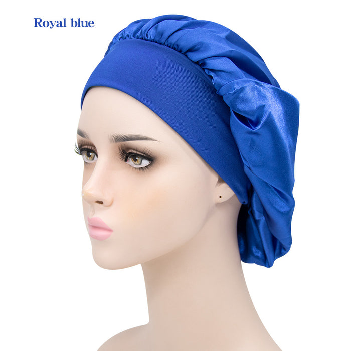 Wholesale Solid Color Wide Brim Stretch Night Cap Hair Care Beauty Shower Cap JDC-FH-MuSi001