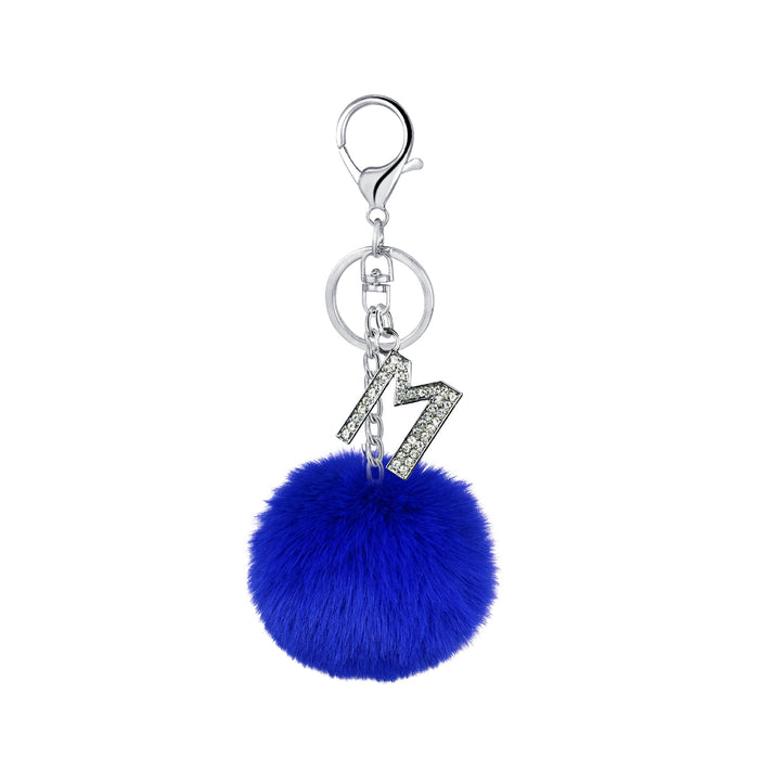 Jewelry WholesaleWholesale rex rabbit hair letter keychain MOQ≥10 JDC-KC-YZ002 Keychains 永泽 %variant_option1% %variant_option2% %variant_option3%  Factory Price JoyasDeChina Joyas De China