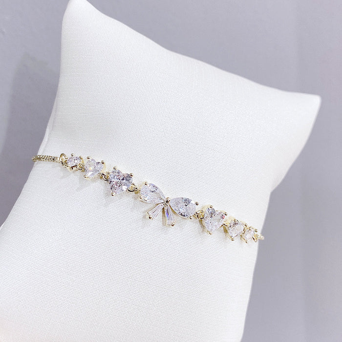 Jewelry WholesaleWholesale pull 3A zircon bow female Bracelet electroplating JDC-BT-YouH012 Bracelet 优涵 %variant_option1% %variant_option2% %variant_option3%  Factory Price JoyasDeChina Joyas De China