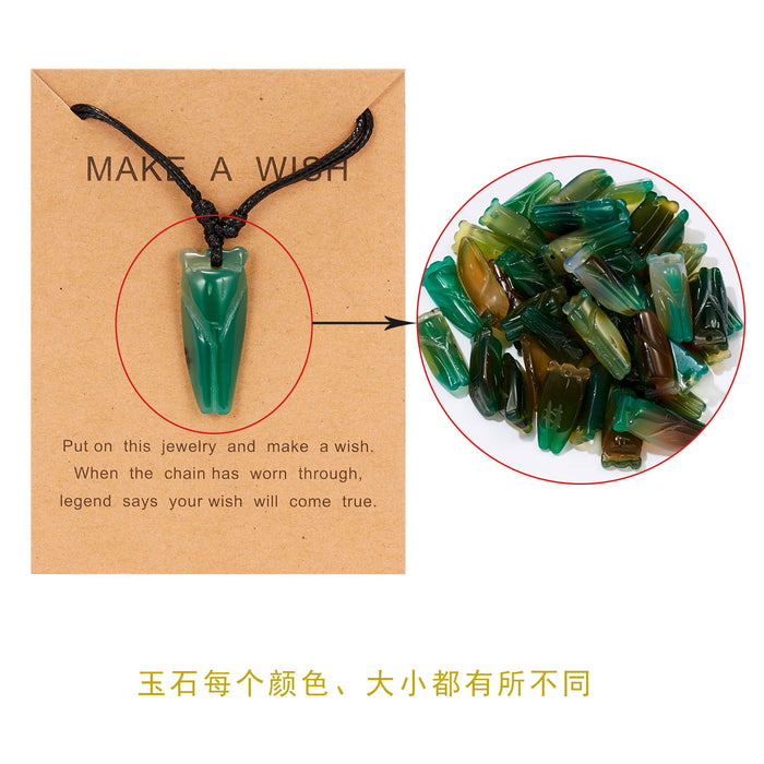 Jewelry WholesaleWholesale Jade Leather String Animal Necklace JDC-NE-YinH015 Necklaces 颖皓 %variant_option1% %variant_option2% %variant_option3%  Factory Price JoyasDeChina Joyas De China