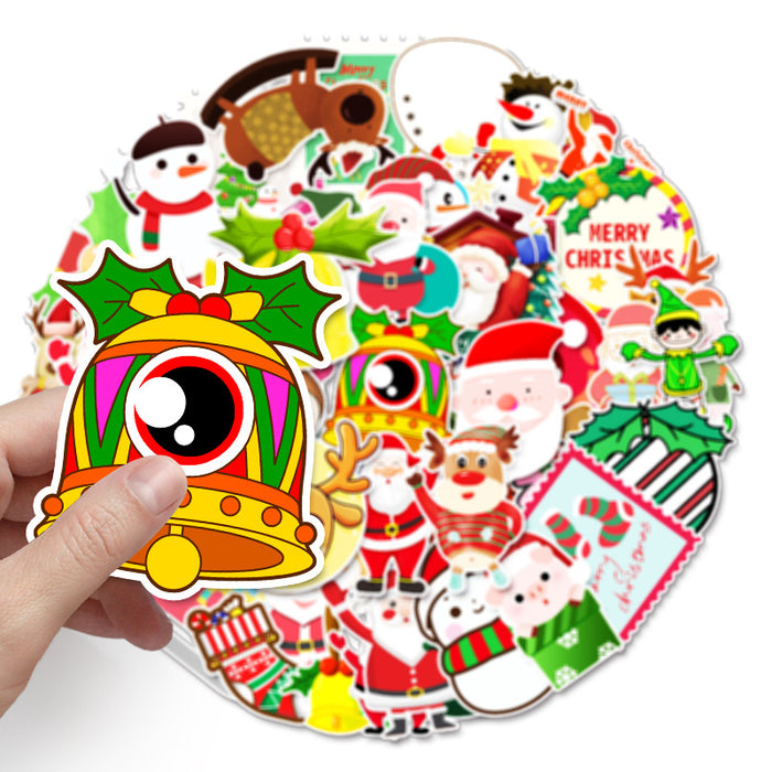 Wholesale Sticker PVC Waterproof Christmas Cartoon 50 Pieces MOQ≥3 JDC-ST-WanM003