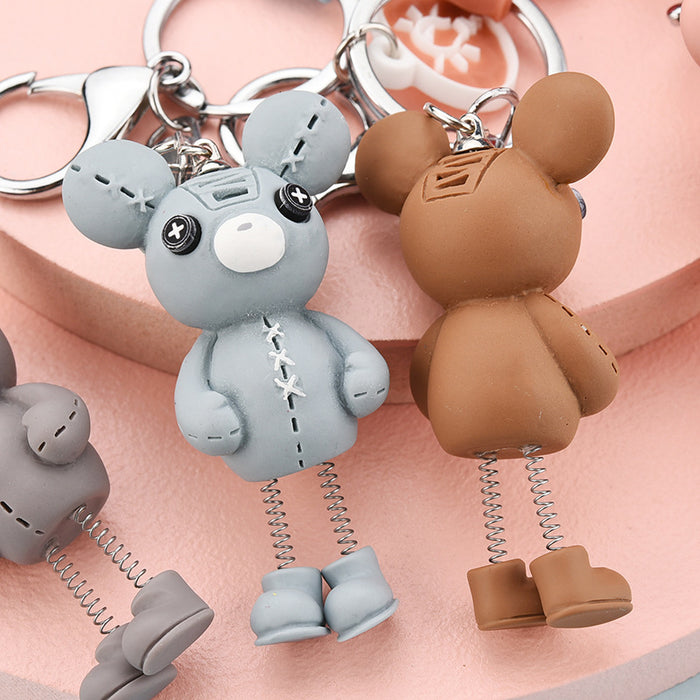 Wholesale Keychains For Backpacks Geometric Resin Bear Keychain Personality Cute Animal Figure JDC-KC-YPin017