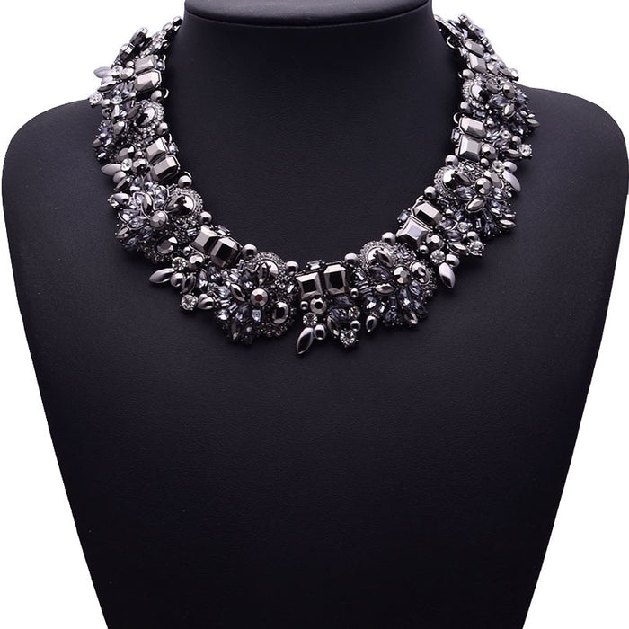 Jewelry WholesaleWholesale Black Rhinestone Alloy Necklace JDC-NE-XXuan001 Necklaces 晓轩 %variant_option1% %variant_option2% %variant_option3%  Factory Price JoyasDeChina Joyas De China