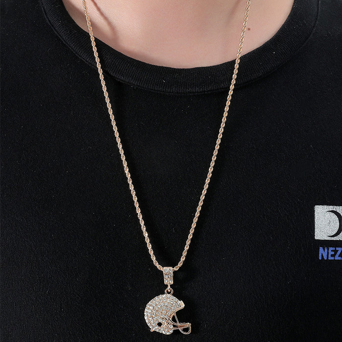 Wholesale Rugby Cap Diamond Alloy Necklace JDC-NE-ChenH011