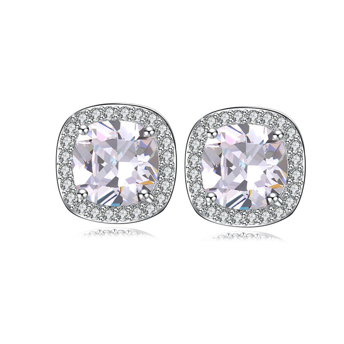 Jewelry WholesaleWholesale men's simple square diamond micro set Zircon Earrings MOQ≥2 JDC-ES-Kas008 earrings 卡诗 %variant_option1% %variant_option2% %variant_option3%  Factory Price JoyasDeChina Joyas De China