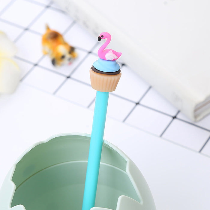 Wholesale Flamingo Ice Cream Silicone Plastic Ballpoint Pen JDC-BP-Liuj006