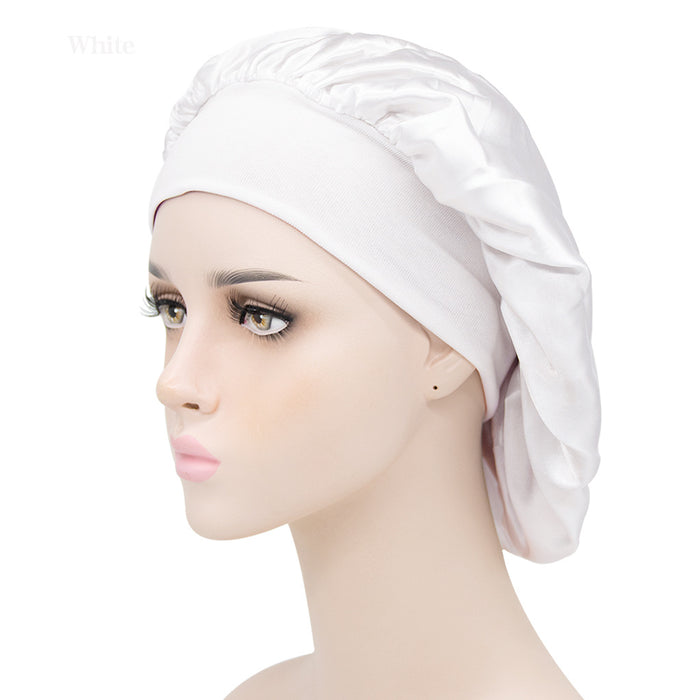 Wholesale Solid Color Wide Brim Stretch Night Cap Hair Care Beauty Shower Cap JDC-FH-MuSi001