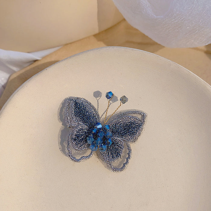 Wholesale Mesh Butterfly Hair Clip Crystal Hair Clip JDC-HC-Hankou002