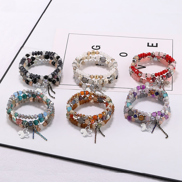 Wholesale Bracelet Rice Beads Alloy Glass Beads Handmade Multilayer Bohemian 10pcs JDC-BT-JINA005