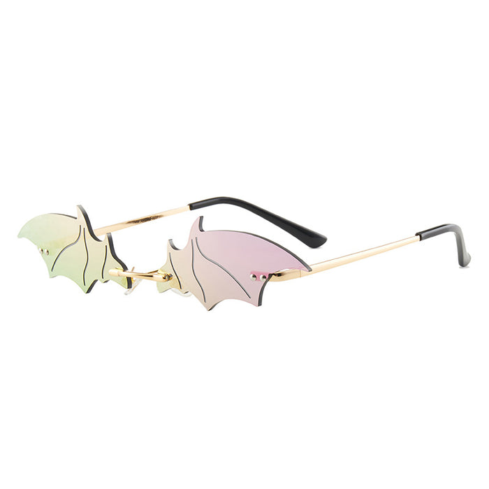 Jewelry WholesaleWholesale Personality Bat Rimless Sunglasses JDC-SG-HongR004 Sunglasses 鸿瑞 %variant_option1% %variant_option2% %variant_option3%  Factory Price JoyasDeChina Joyas De China