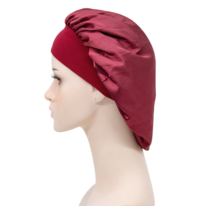 Wholesale Solid Color Wide Brim Stretch Night Cap Hair Care Beauty Shower Cap JDC-FH-MuSi001