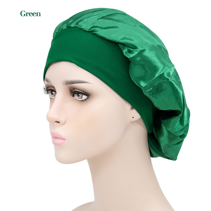 Wholesale Solid Color Wide Brim Stretch Night Cap Hair Care Beauty Shower Cap JDC-FH-MuSi001