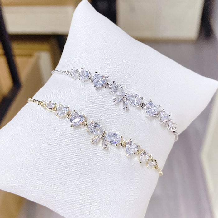 Jewelry WholesaleWholesale pull 3A zircon bow female Bracelet electroplating JDC-BT-YouH012 Bracelet 优涵 %variant_option1% %variant_option2% %variant_option3%  Factory Price JoyasDeChina Joyas De China