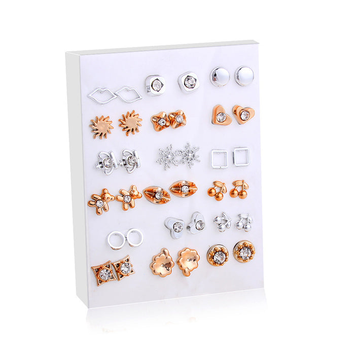 Wholesale 36 Pairs Mixed Style Gold Base Color Inlaid Pearl Hypoallergenic Stud Earrings JDC-ES-Jingy001