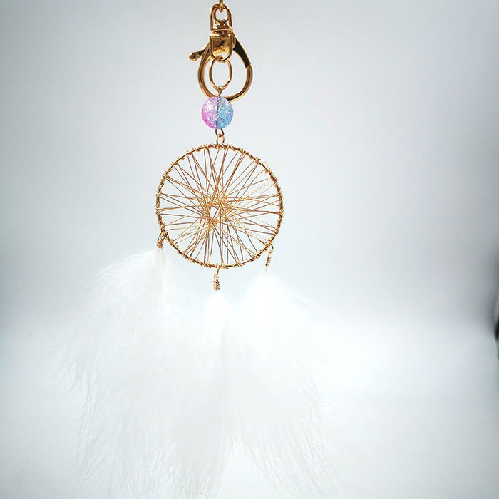 Jewelry WholesaleWholesale Feather Metal DreamCatcher Keychain JDC-KC-WZT001 Keychains 吴作堂 %variant_option1% %variant_option2% %variant_option3%  Factory Price JoyasDeChina Joyas De China