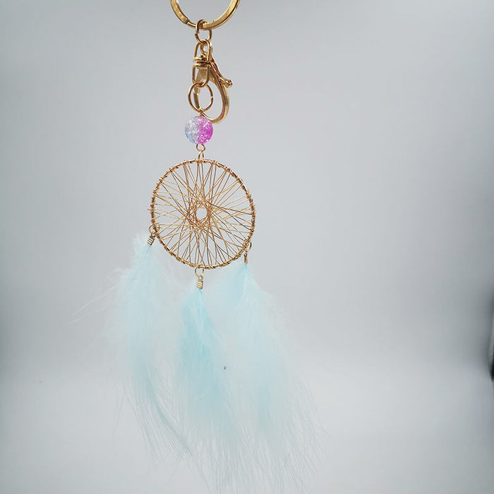 Jewelry WholesaleWholesale Feather Metal DreamCatcher Keychain JDC-KC-WZT001 Keychains 吴作堂 %variant_option1% %variant_option2% %variant_option3%  Factory Price JoyasDeChina Joyas De China