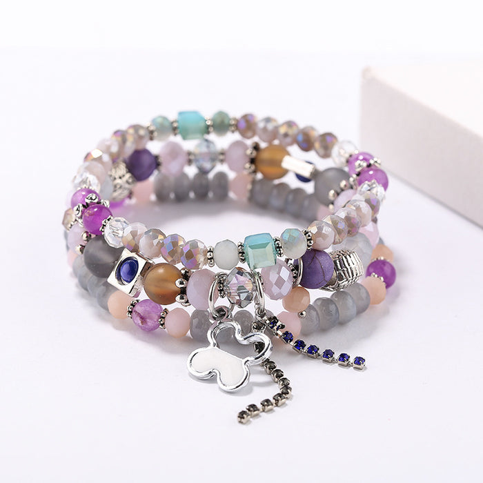 Wholesale Bracelet Rice Beads Alloy Glass Beads Handmade Multilayer Bohemian 10pcs JDC-BT-JINA005