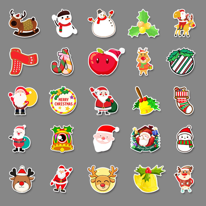 Wholesale Sticker PVC Waterproof Christmas Cartoon 50 Pieces MOQ≥3 JDC-ST-WanM003